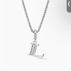David Yurman Silver 'L' Pendant Necklace